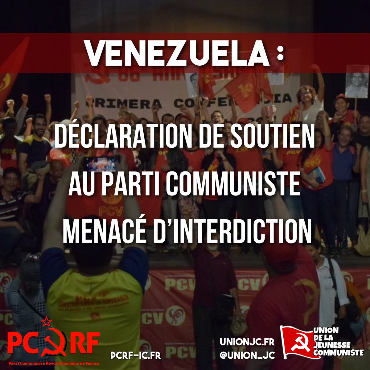 union_jc's tweet photo. 🔴#Venezuela : déclaration de soutien au Parti Communiste du Venezuela (@PCV_Venezuela) menacé d'interdiction 
(1/2)

#Maduro #psuv #pcv https://t.co/9SX8UUF03w