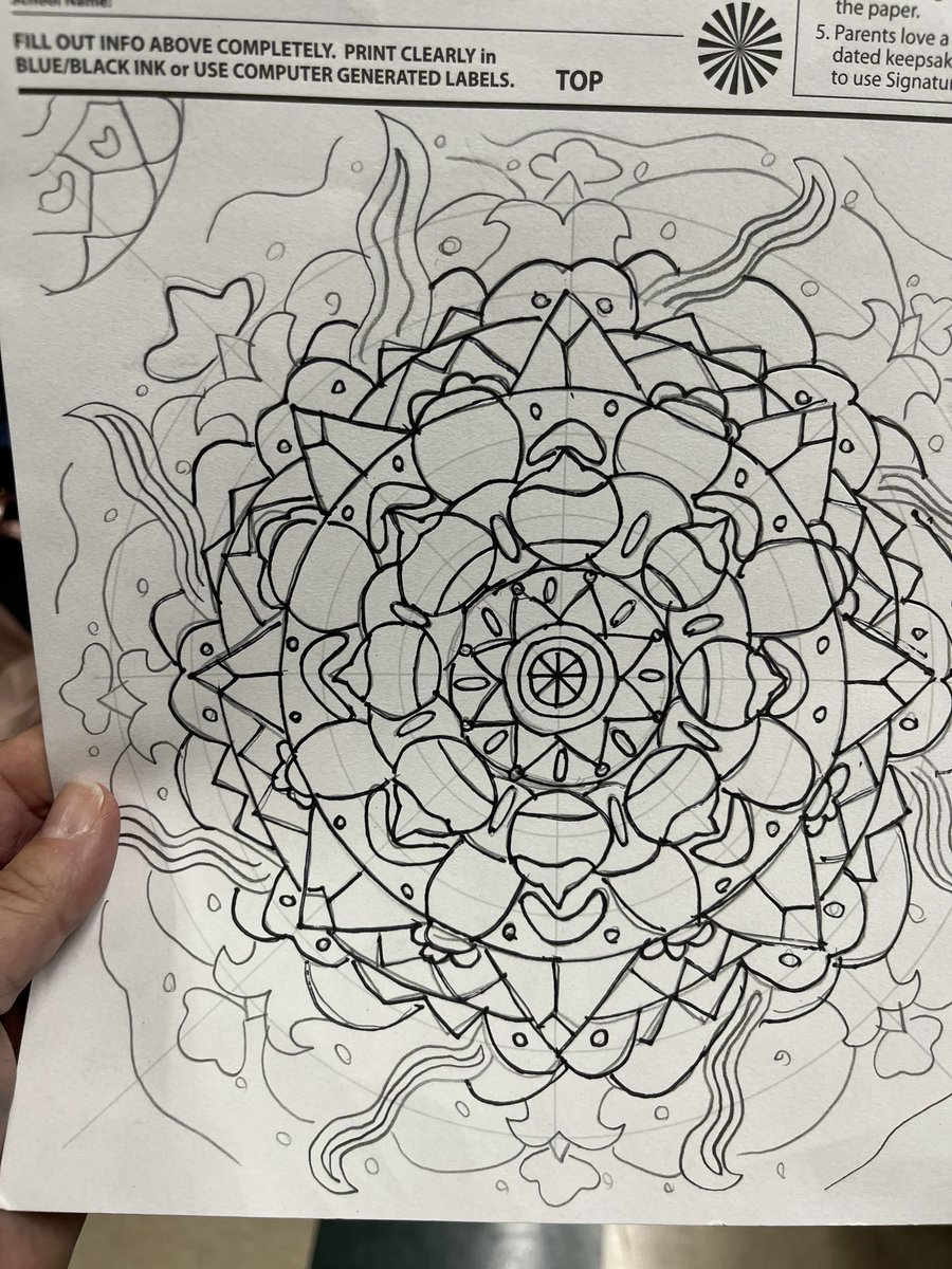 cmrilling's tweet photo. These 5th grade mandalas are mind blowing!  @meshornets @MarcumLA https://t.co/CuJDtHajHW