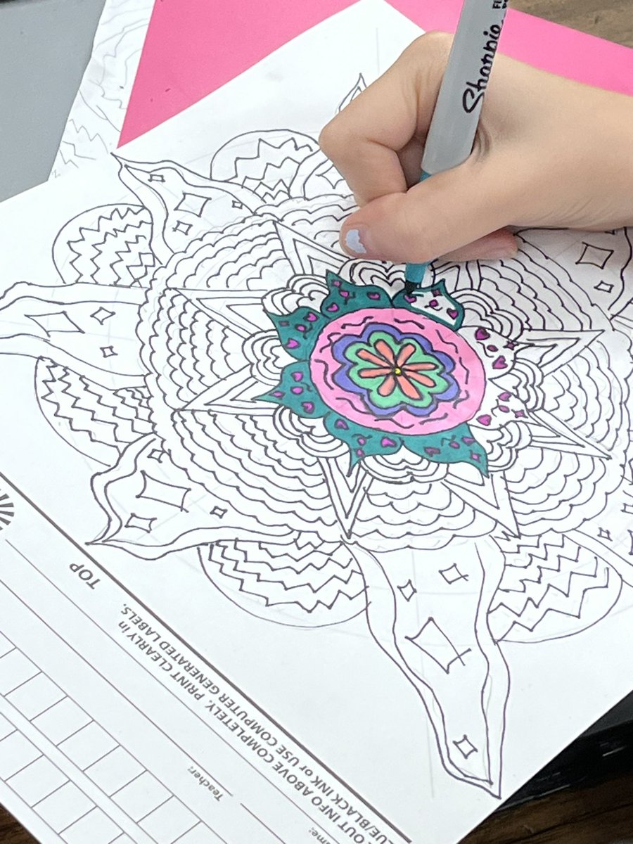 cmrilling's tweet photo. These 5th grade mandalas are mind blowing!  @meshornets @MarcumLA https://t.co/CuJDtHajHW