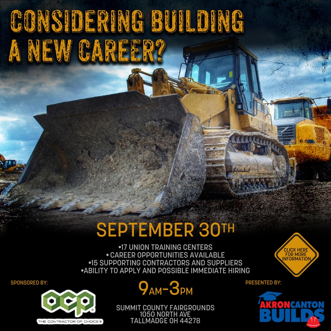 OCP_Contractors's tweet photo. Come see us at the Summit County Fairgrounds and learn about the opportunities a career in construction has to offer!!
#OCPContractors #ContractorofChoice #DefiningTheSkyline https://t.co/91Yhuz9Pfb