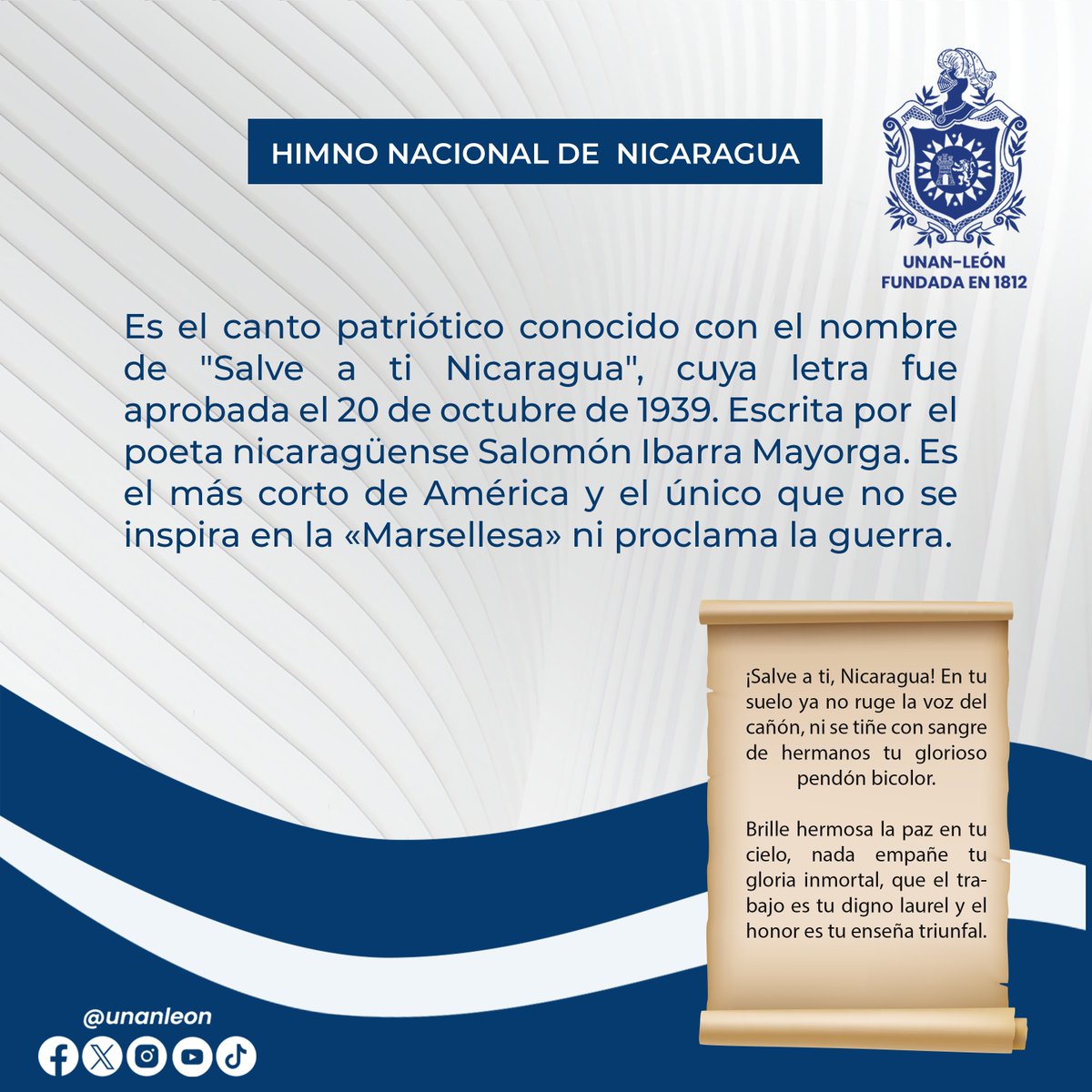 ¿Ya conoces nuestros símbolos patrios y nacionales? En estás imágenes podrás apreciar el Escudo, la Bandera y el Himno; la Flor, arbol y ave nacional de nuestra patria, mismos que representan, la paz y unidad de nuestros pueblos hermanos y el dignidad dela amada Nicaragua.