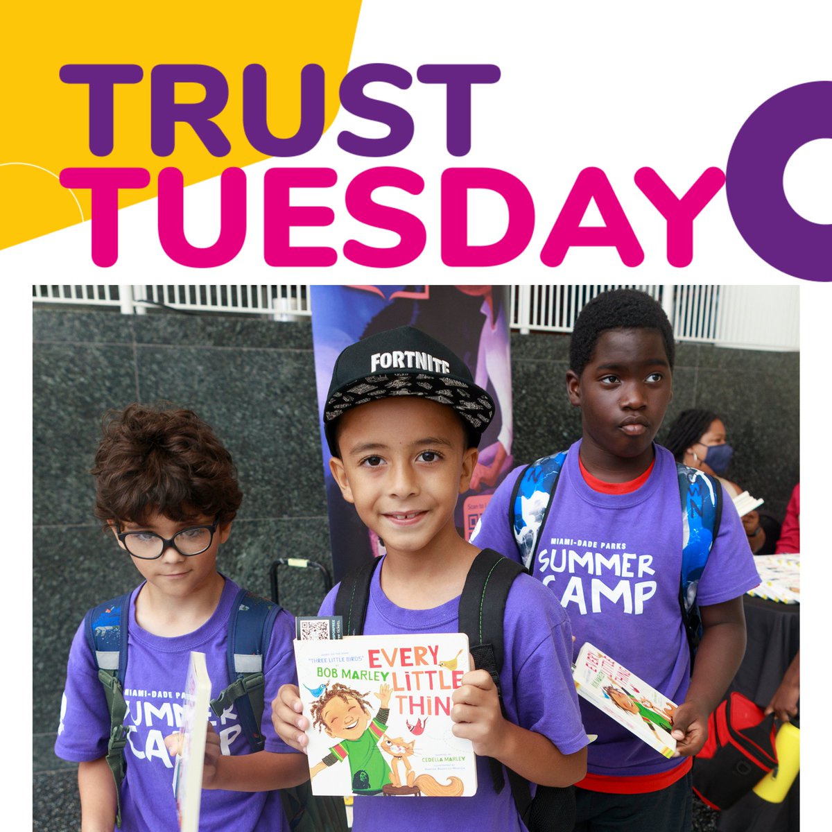 childrenstrust's tweet photo. Today is #TrustTuesday and we would like to highlight @MiamiBookFair as our trusted provider for the day. The Trust is proud to collaborate with them on initiatives such as #BooksForFree, which helps promote early learning and literacy for children in Miami-Dade County. Here's some feedback from a parent who participated in this program:
"When we come in and she sees the bookshelf, she immediately runs over to see what's there. I'm so happy that those books are there. I know reading is important for kids so being able to come in pick one every so often -- we love it. We go home and read and sometimes she likes the same one over and over. I'm glad it's here. I think it's going to help her when she starts school -- she's going to be reading already probably! "-- Shelley J.
The mission of Miami Book Fair is to engage the community through accessible year-round programs that promote reading and support writers. Their vision is an inclusive, attentive and sustainable community of writers, readers and collaborators across all disciplines and cultures. A Miami connected to the world, and a world connected to Miami, through a vibrant, accessible exchange of ideas. #TrustTuesday #MiamiBookFair #MBF40
To find a bookshelf near you visit: https://t.co/Un7fRfcqtD