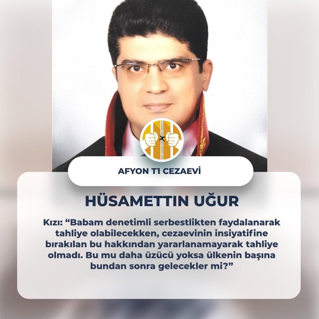 Yasar5112's tweet photo. İhraç hakim Yargıtay eski üyesi Hüsamettin Uğur, verilen cezanın yatarını bitirdiği halde denetimlisi verilip tahliye edilmedi.
@adalet_bakanlik @TCYargitay 
@ECHR_CEDH
DenetimliSerbestlik Mağdurları https://t.co/ql33voVo2v