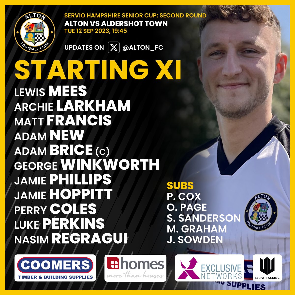 🏆 Servio @HampshireFA Senior Cup 🚨 𝐓𝐄𝐀𝐌𝐒𝐇𝐄𝐄𝐓 🚨 ⚪️⚫️ Up the Brewers! @Coomersltd @HomesEstAgents @EXN_UK @keep__attacking