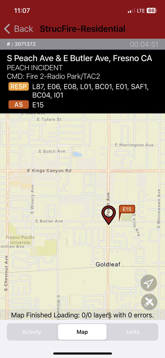 Fresno Fire Department is on scene of a residential fire in the area of Peach and Butler. For your safety please stay clear of the area while crews work to contain the fire.