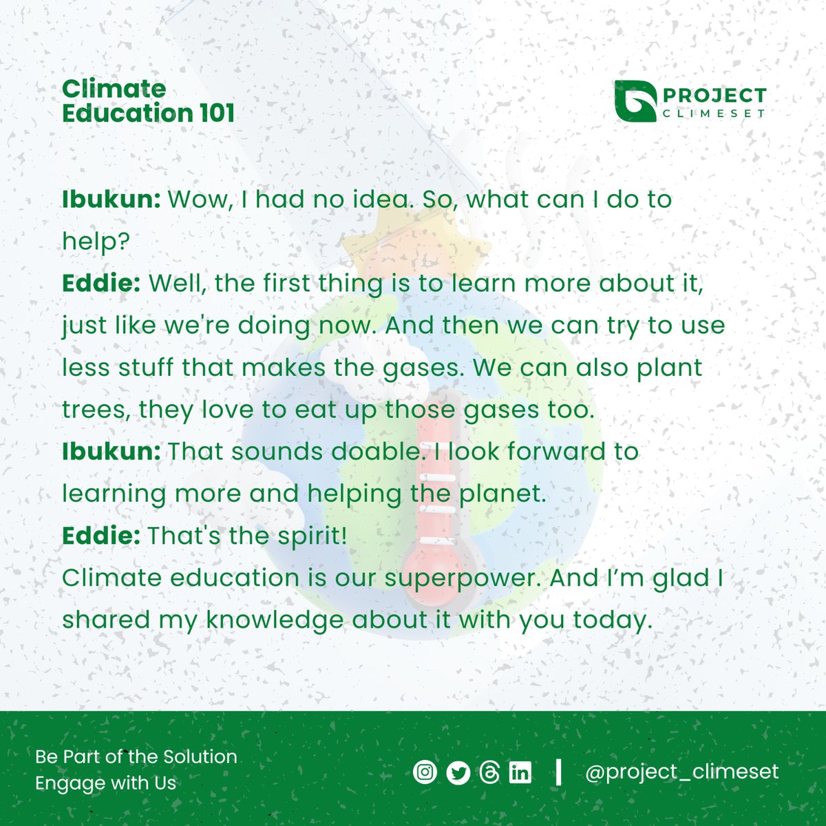 ProjectClimeset's tweet photo. Simplifying climate change with Eddie and Ibukun - it's time to take action!
#ClimateEducation
#ClimateAction
#ProjectClimeset https://t.co/BK64H6OH6T