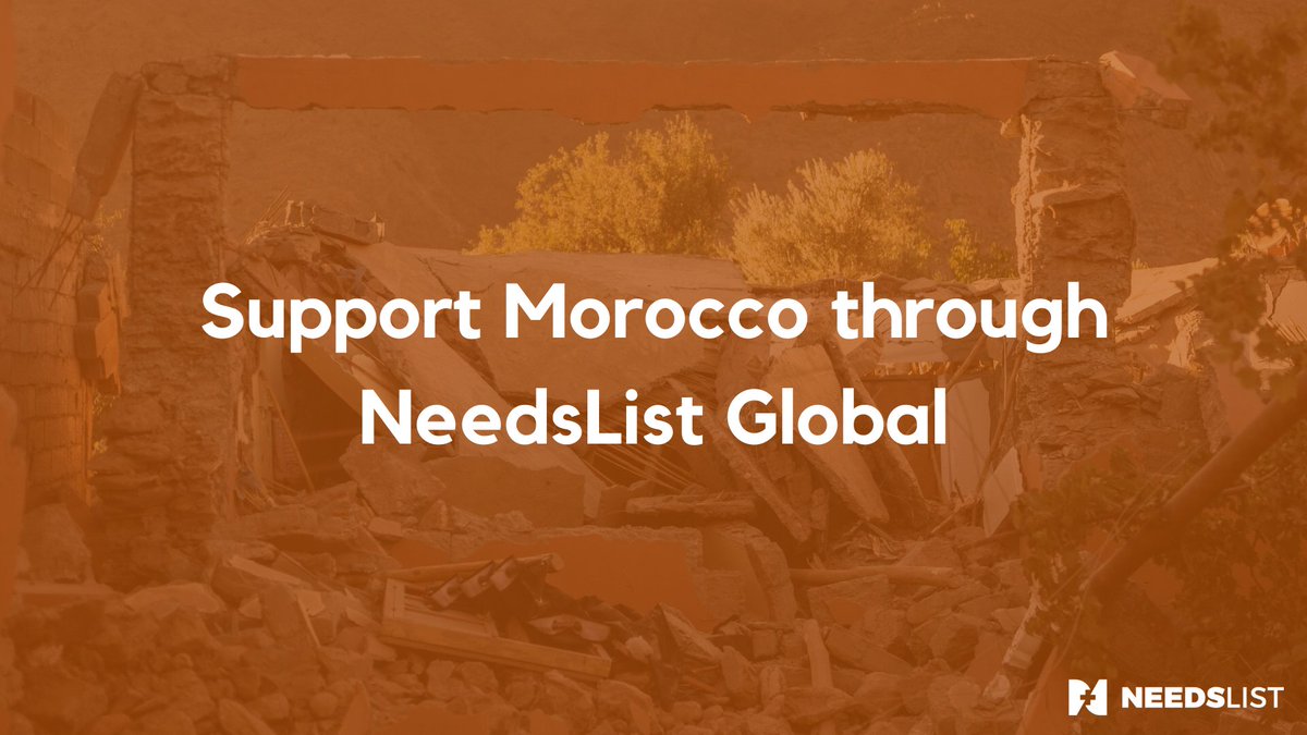 We're deeply saddened by the earthquake in Morocco. Organizations can share immediate needs, and businesses can donate supplies or services. Join us in helping those affected: 

respondlocal.needslist.co/issues/morocco…

#TransformAid #Localization #innovation