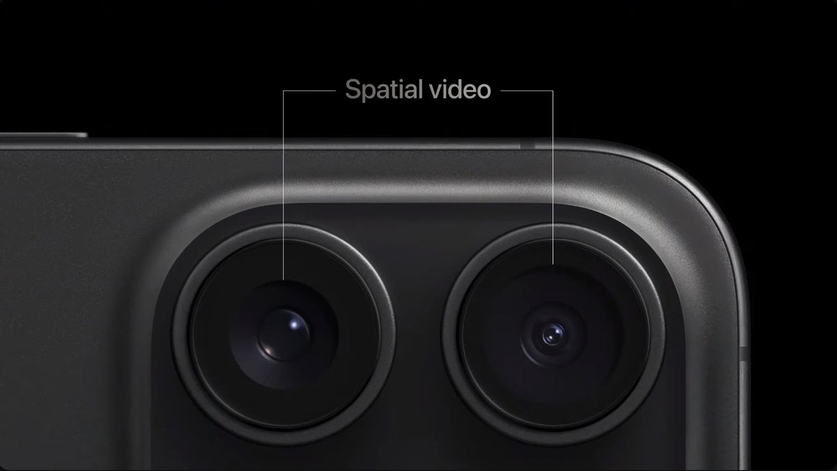 fulltime_techie's tweet photo. Spatial Video recording on the Pro models using the Primary and Ultrawide camera! 

#AppleEvent #iPhone15Pro https://t.co/CSMeMQEoWO