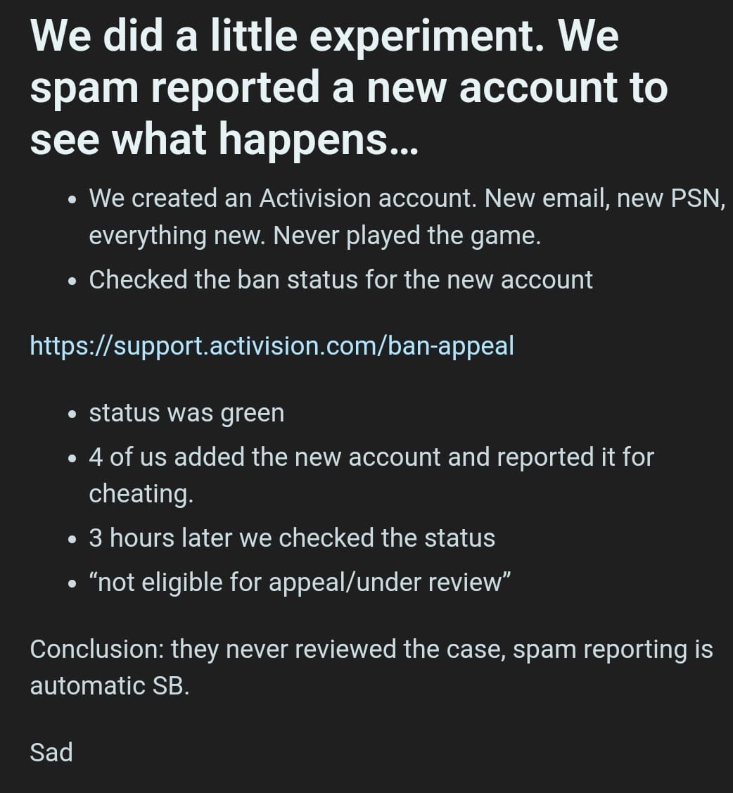 kbrainiac's tweet photo. @Activision @CallofDuty Please Explain, I am fed up getting Shadow Ban for just being an average player, I don't under stand why there is no such system that actually works. https://t.co/sYALExXrBi