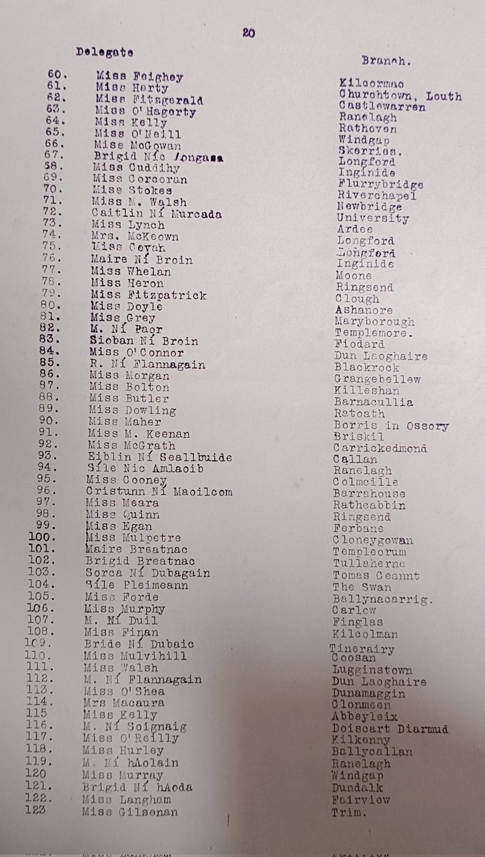 JordanNiamh's tweet photo. Was your granny in Cumann na mBan?
List of delegates at the 1921 annual convention. 1/2 
@ucdarchives #mulcahypapers #CumannnamBan https://t.co/Ag5OwQpaek