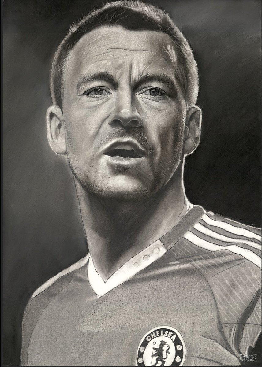 Chabz_Art's tweet photo. With all the nonsense in the media about @JohnTerry26, I would like to offer him my original portrait of him, he can auction at one of his events. With all the money going to his foundation. 

My captain, forever. #JT26 https://t.co/mI7M49LEvD