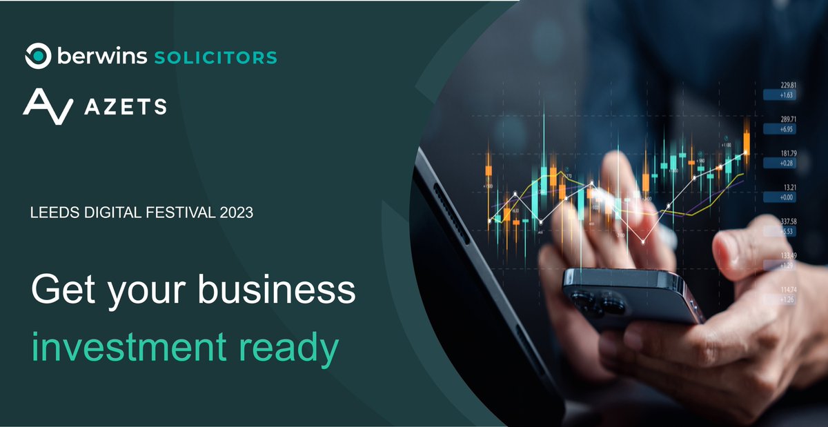 Two weeks today, we host the #LDF2023 event 'Getting Your Tech Business Investment Ready', where we'll discuss contracts, IP, data protection, due diligence and lots more. Secure your tickets here: buff.ly/45GYFnk #LeedsDigitalFestival #TechBusiness #InvestmentReadiness