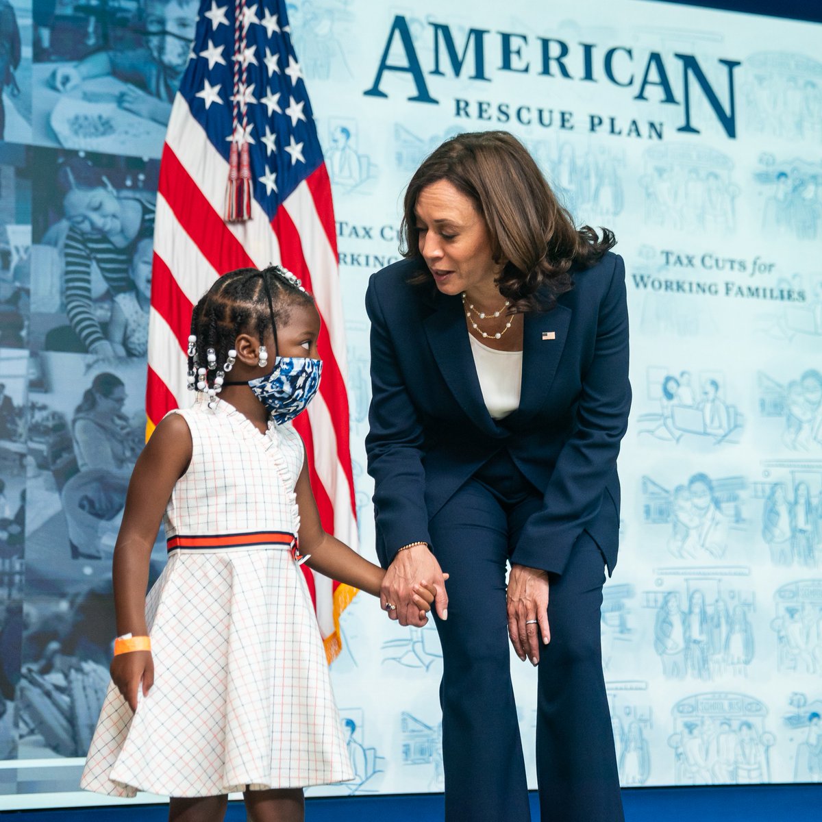 VP46Archive's tweet photo. Our expanded Child Tax Credit helped cut child poverty by nearly half, but Congressional Republicans allowed it to expire.

@POTUS and I will continue fighting for America's families, because every child deserves the opportunity to thrive. https://t.co/BbGyeDyJBj