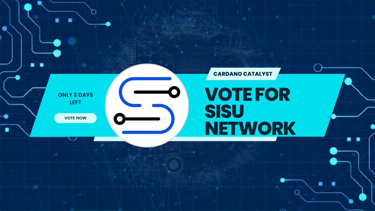 🙏🙏 Last 2 days left, please vote for us. Sisu Network Team. 

1️⃣ "Sisu Network Bridge" - Your portal to perform cross-chain transactions on Cardano! We are integrating Sisu Network to enable communication and asset transfer between blockchains. Vote for progress! 💼🌐