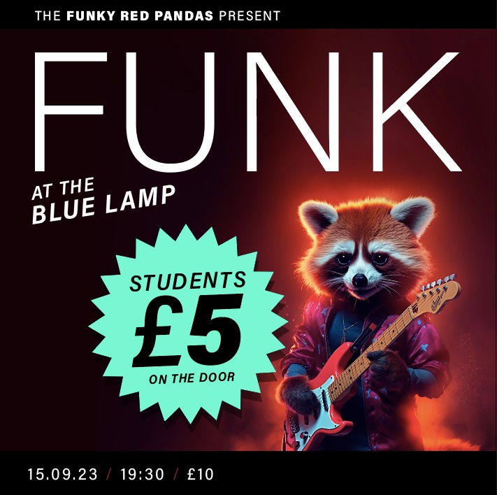 funkyredpandas's tweet photo. 📣CALLING ALL STUDENTS 📣

Are you in funking luck this Friday…

A FULL NIGHT OF AWARD-WINNING FUNK MUSIC &amp; FUN…FOR A £FIVER!
Students get discount at the bar! 
Doors at 7.30pm, until late!
#studentdiscount
#freshersweek
#freshersfunfunkfriday
#aberdeenuniversity 
#rgu #NESCol https://t.co/zctgu4rvfo