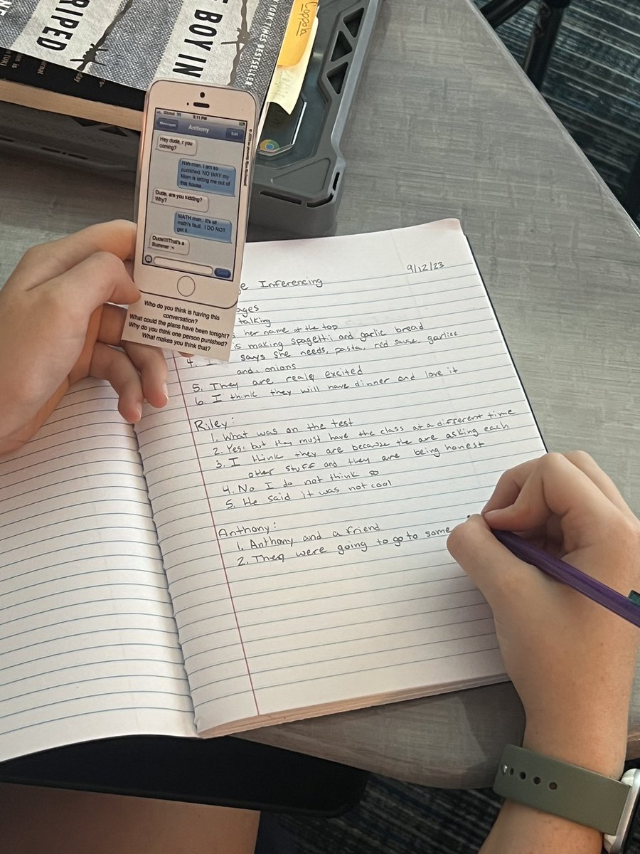 Lauren Brennan 🌵 (@lbrennanela) on Twitter photo My ELA students are practicing their inferencing and text evidence using “text messages” today in class.📲📱🤳 <a href="/HofiusKISD/">Hofius Intermediate</a> #HawksSoaring My ELA students are practicing their inferencing and text evidence using “text messages” today in class.📲📱🤳 <a href="/HofiusKISD/">Hofius Intermediate</a> #HawksSoaring