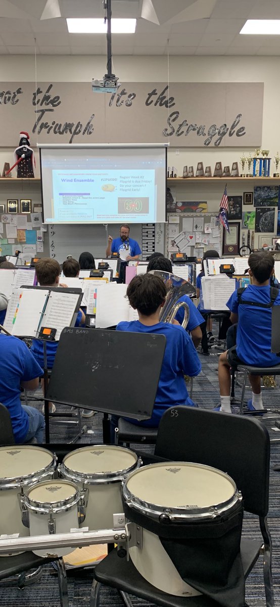 Bowman band is ready to perform at the football game tonight! Looking and sounding like true Raiders!!! @LariLiner @BowmanMSRaiders #levelupplanoisd #leveluppisd