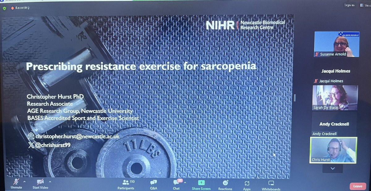 Jacquih0lmes's tweet photo. Great talk from @chrishurst99 discussing the importance of progressive overload and individualised exercise programmes to achieve meaningful benefits in patients with #sarcopenia and #frailty at @AGILECSP’s #BPOP event https://t.co/mLeNyFljOC