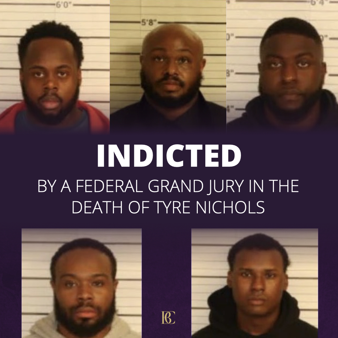 BREAKING: A federal grand jury has indicted the 5 former Memphis Police officers involved in the beating death of Tyre Nichols. They face multiple federal charges related to deprivation of rights and use of excessive force.