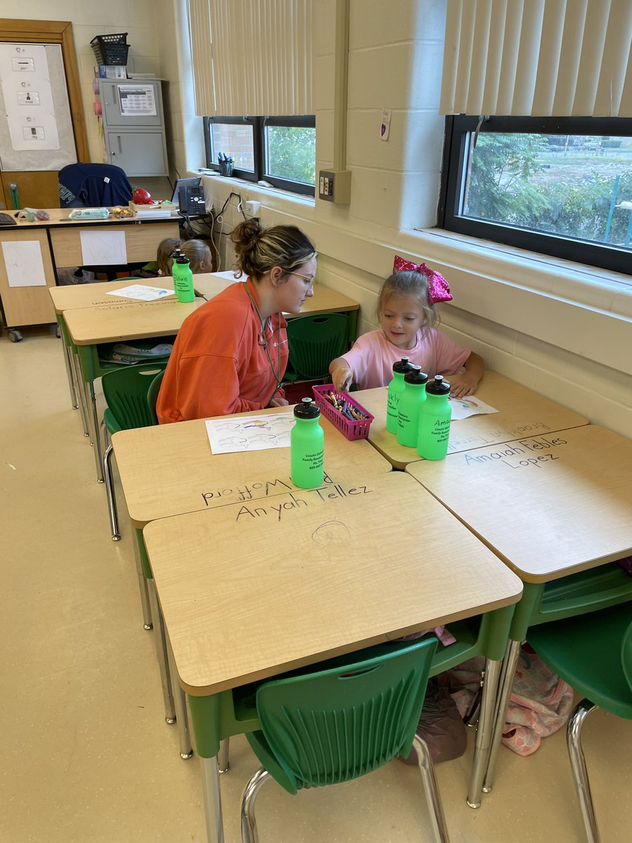 Best part of the day…Kindergartners hard at work in Mrs. Hemmerle’s class! Plus, a high school peer tutor hard at work!! #inspireengagegrow