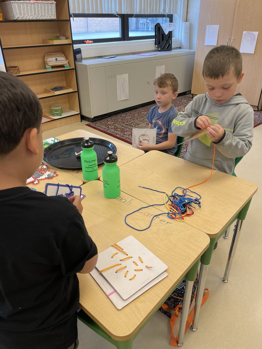 RickWolf734's tweet photo. Best part of the day…Kindergartners hard at work in Mrs. Hemmerle’s class! Plus, a high school peer tutor hard at work!! #inspireengagegrow https://t.co/VBonpnhCJ9