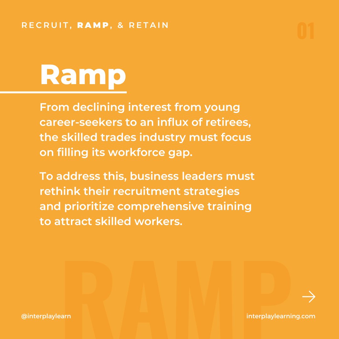InterplayLearn's tweet photo. Discover how to improve your skilled trades team with consistent training and employee ramping.

Find out how ramping can elevate your skilled trades business by visiting: https://t.co/62nLrBtoTu

#Ramp #RecruitRampRetain #SkilledTrades #InterplayLearning https://t.co/Vub9KXCZA6