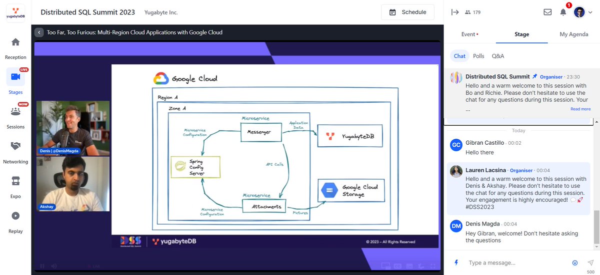 0xapacx's tweet image. @Yugabyte is live with its annual conference of #DSS2023 🚀

The best part is that they have so many speakers sharing their experiences about @Yugabyte that it&apos;s really amazing sharing and asking questions live and getting them answered in a jiffy! 

#DSS23 #conference #yugabyte
