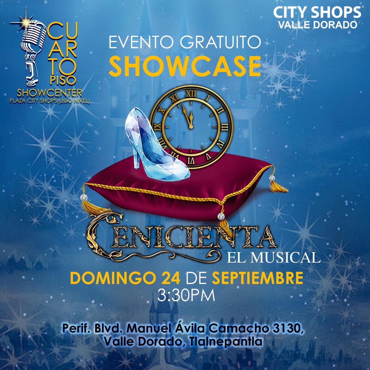 cuartopisoshow's tweet photo. El Domingo 24 de Septiembre tendremos una probadita de la Cenicienta con @xpresionarte en @CSValleDorado completamente gratis

Nos vemos a las 3:30pm para que disfrutes un poco de la obra que tendremos los Domingos de Octubre 

#CuartoPiso #Xpresion #CityShops #Cenicienta https://t.co/ax9SxDlp03