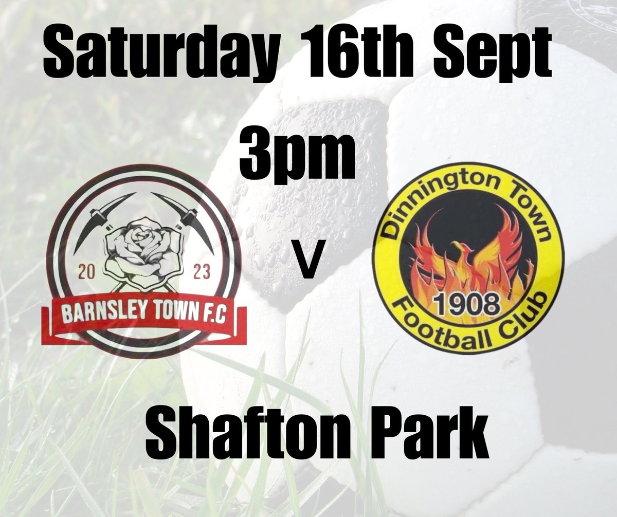 Barnsley Town FC v <a href="/DinnoTownFC/">Dinnington Town Football Club</a> Reserves 

We look to extend our winning run from pre season, cup and league to 9 wins from the last  9 this Saturday

Our 3rd League of the season and looking to make it 9pts from 9 come 5pm Saturday 

#UTT 

Matchday sponsor - Shafton Village WMC