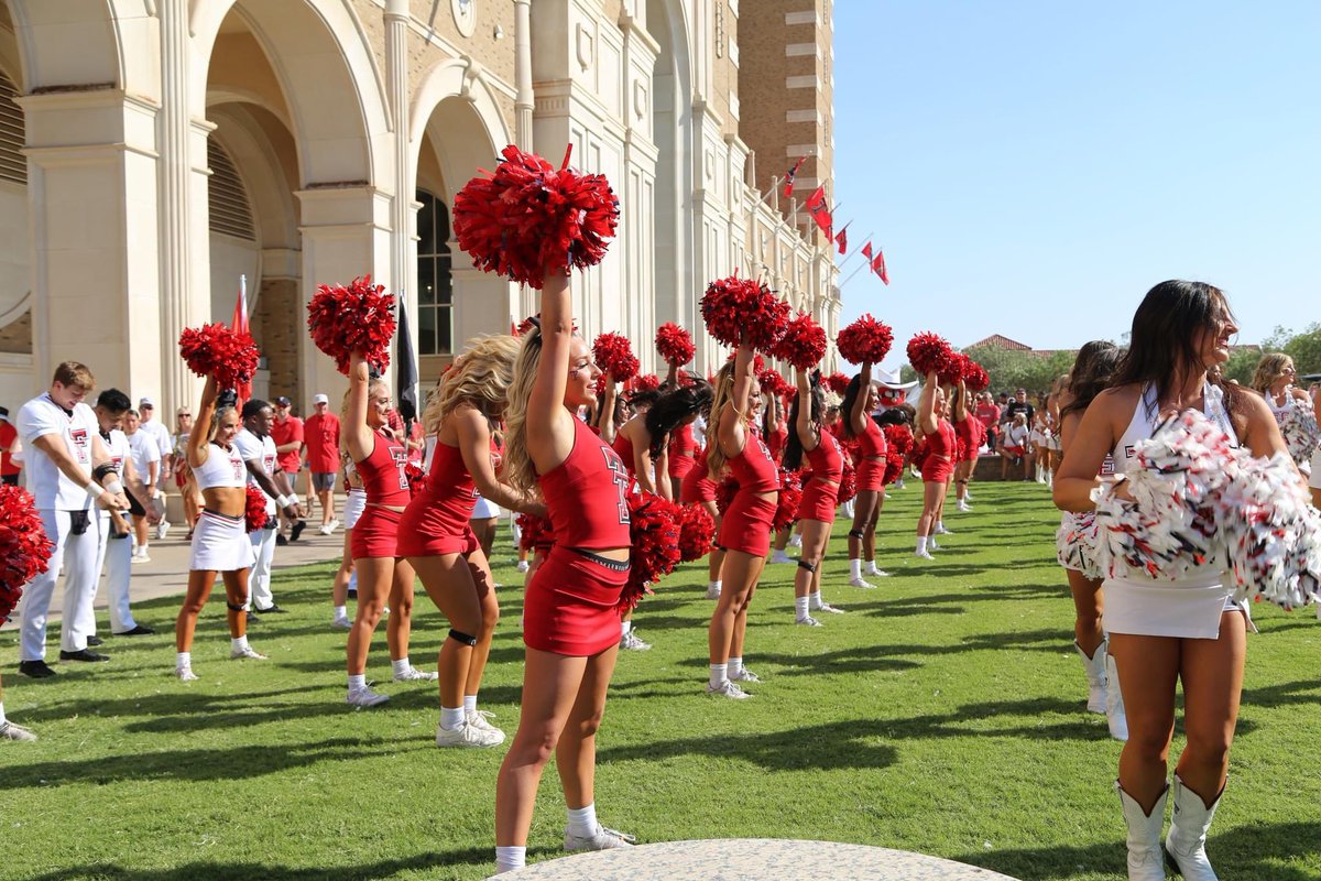 ttucheer's tweet photo. 🏈 Gameday pictures are posted on our 🆕 Facebook page! Like &amp; follow… search TEXAS TECH CHEERLEADERS https://t.co/BLAvMr4TFP