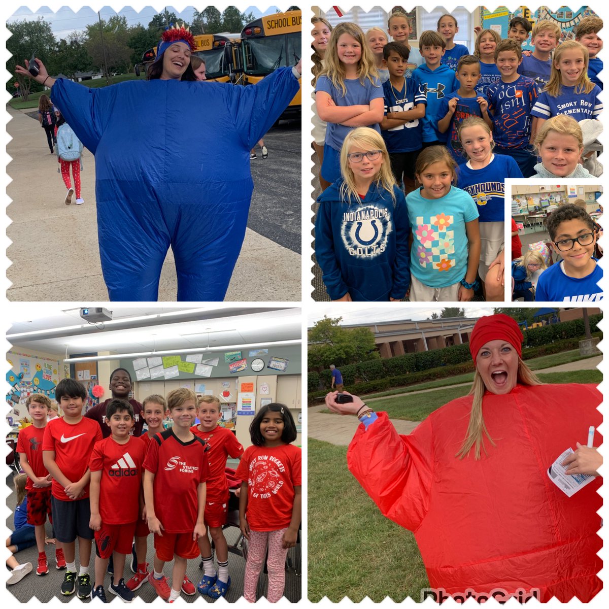 Team blue came away with today’s spirit challenge win!  Great effort in both red &amp; blue for Team Gerth!! 💙❤️🚀 <a href="/row_SRE5/">SRE5 Smoky Row Elementary</a> <a href="/SmokyRow1/">Smoky Row Elementary</a> <a href="/myccs/">Carmel Clay Schools</a>