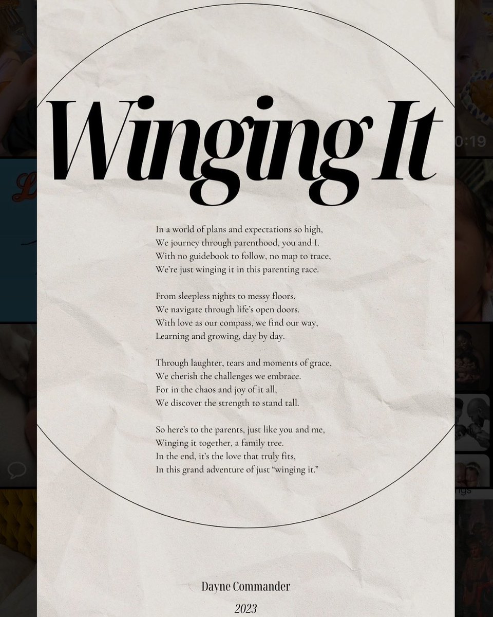 Hi 👋🏻 My name is Dayne and I love poetry. I have recently picked up a pen again and my passion for writing has been re-ignited. 

Shout out to all the parents who are “Winging It” just like me 

#poetry  #parenting #parenthood #parents #mom #sahm #sahmlife #wingingit #original