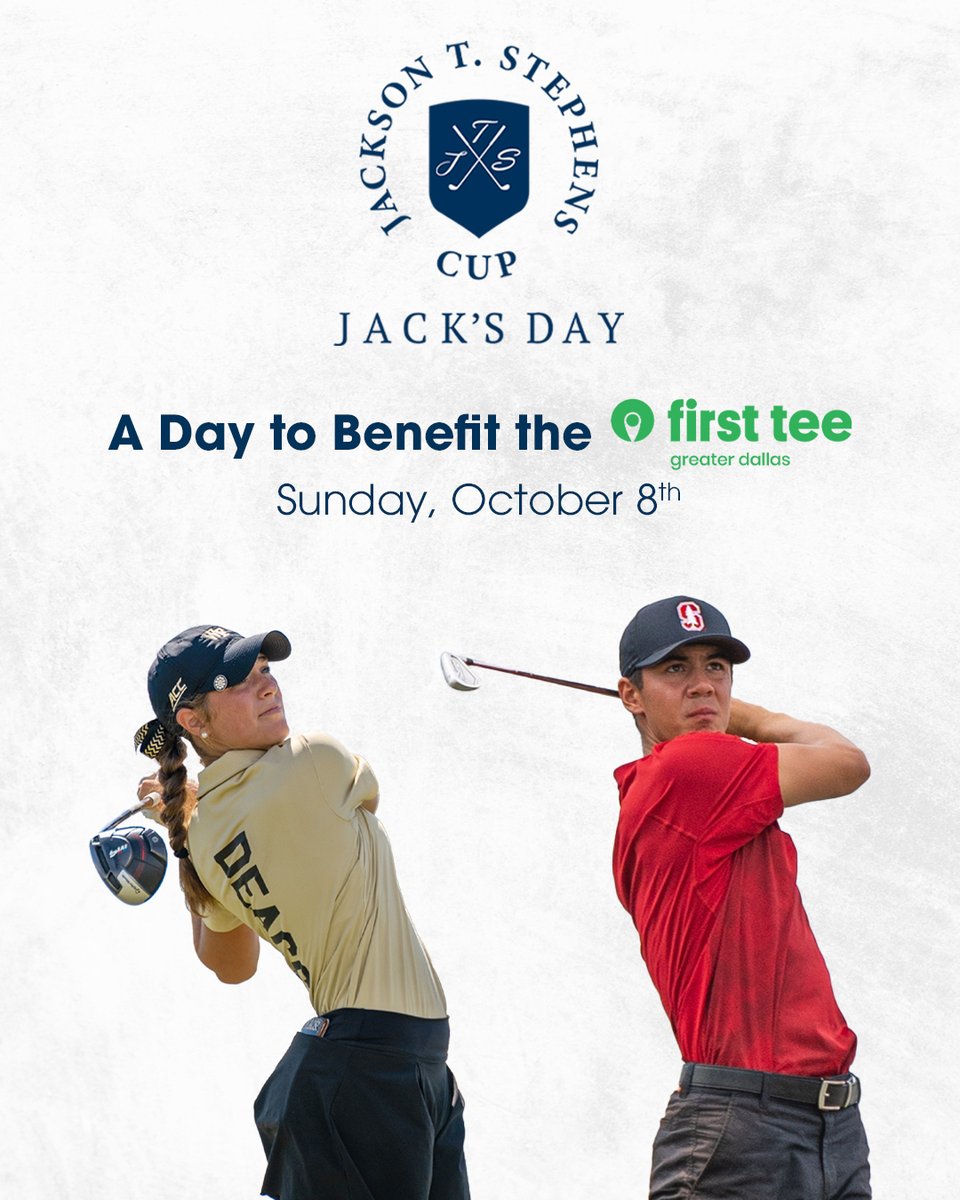 The first day of the #JTSCup will be known as Jack's Day. To celebrate Jack Stephens, his integral role in the launch of the @FirstTee and philanthropic giving. We will have the @FirstTeeDallas join us for a youth clinic on Sunday, October 8th.