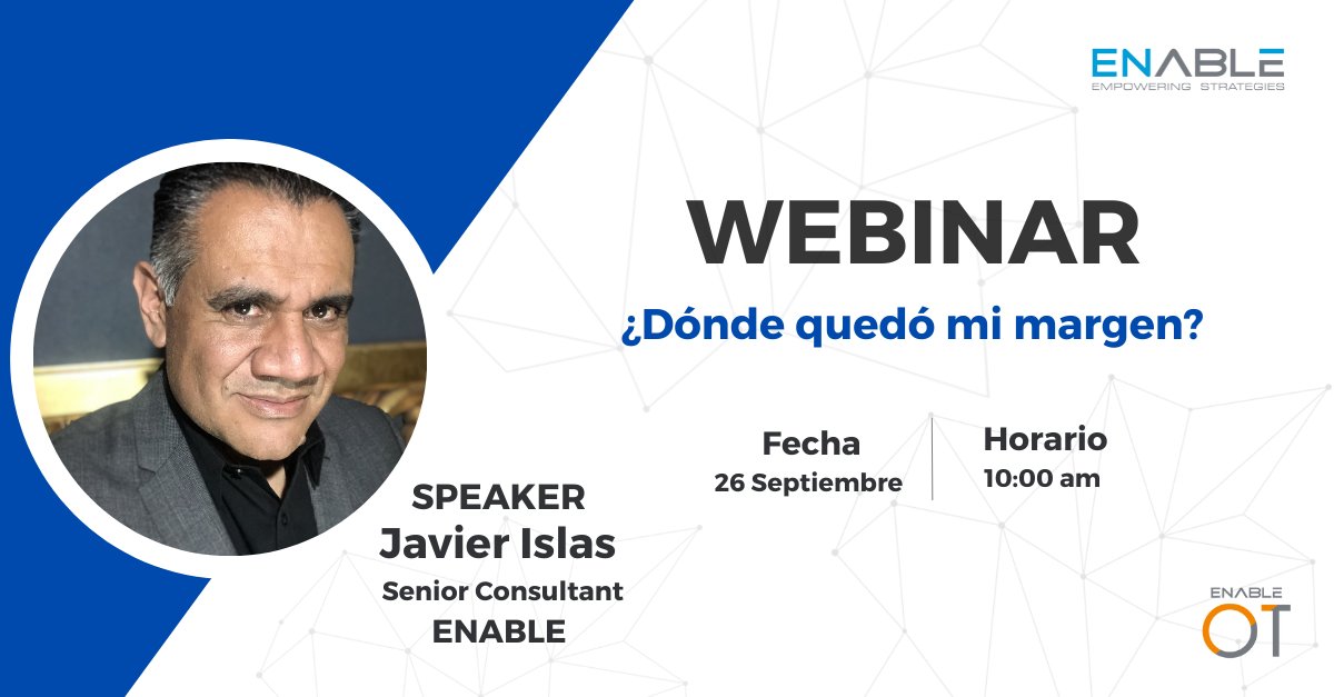 ¿Sientes que tus márgenes se están esfumando en el aire? 
Entonces únete a nuestro webinar el próximo 26 de septiembre a partir de las 10:00 am : ¿Dónde quedó mi margen?

Inscríbete aquí: lnkd.in/d6aAHmDn