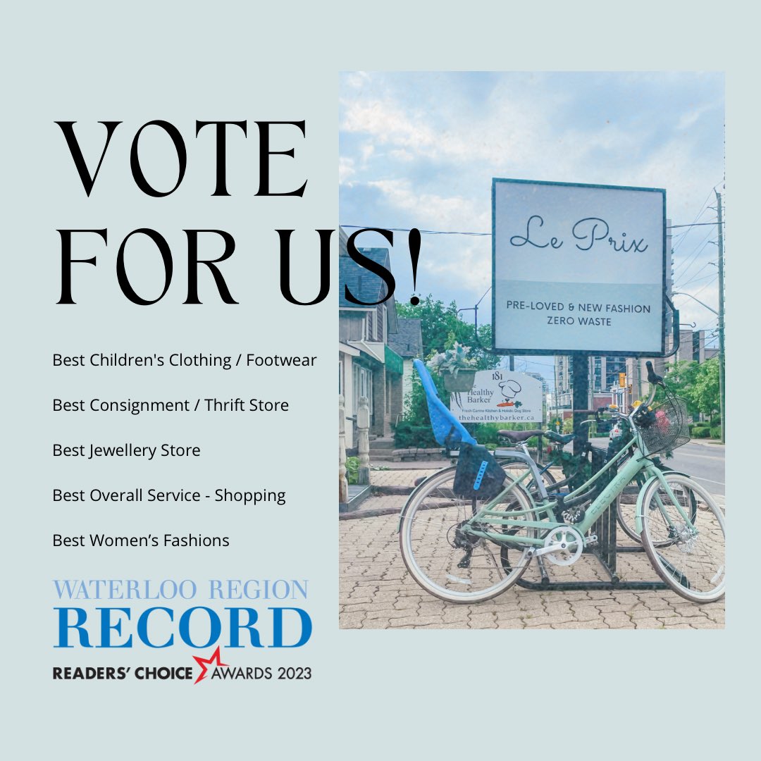 Your vote would mean the world to us ✨

Another year and Le Prix Fashion &amp; Consulting  has been nominated Top 10 in✨5✨ categories this year!

If you could take a moment and vote for our all-female team, it would make our day! 🥰

readerschoice.therecord.com/readerschoice/…
