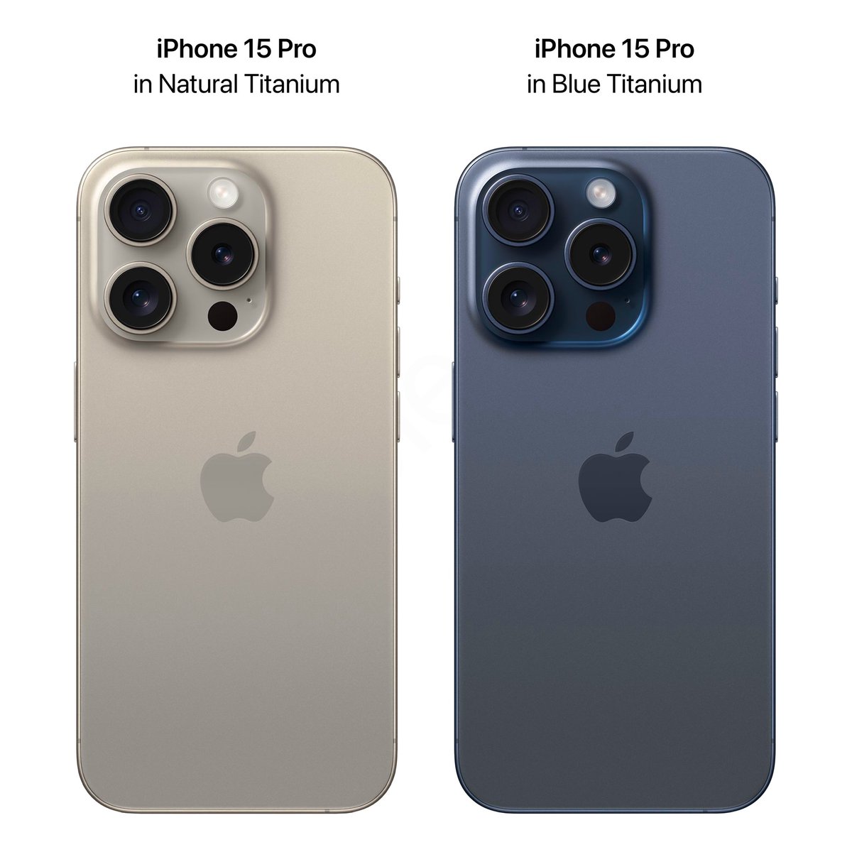 This is the brand new iPhone 15 Pro in Natural Titanium vs. Blue