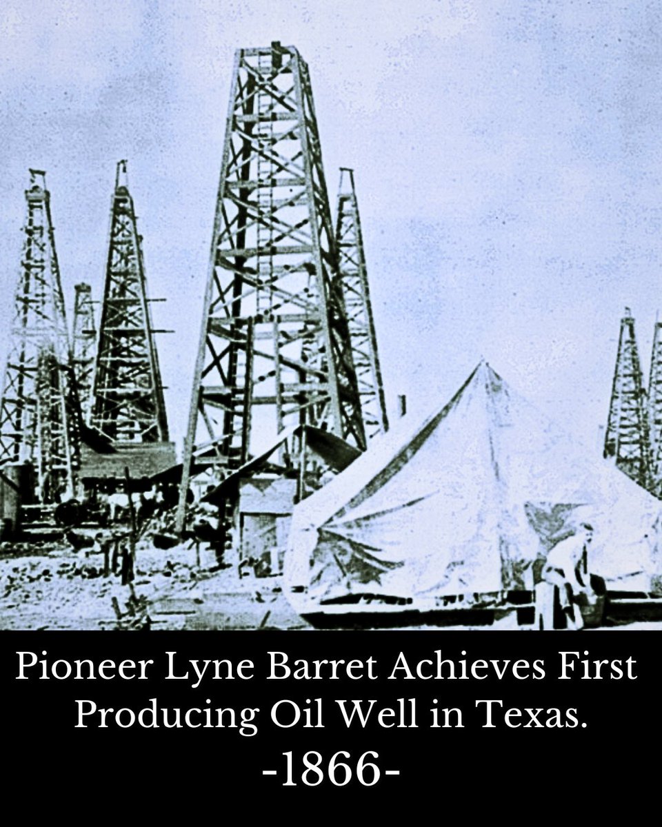 This week in Texas, 1866, Lyne Taliaferro (Tol) Barret achieved the first producing oil well at Oil Springs in Nacogdoches County, yet had miserable timing. Check out our blog at ow.ly/cJW650PKJtx to learn more!
