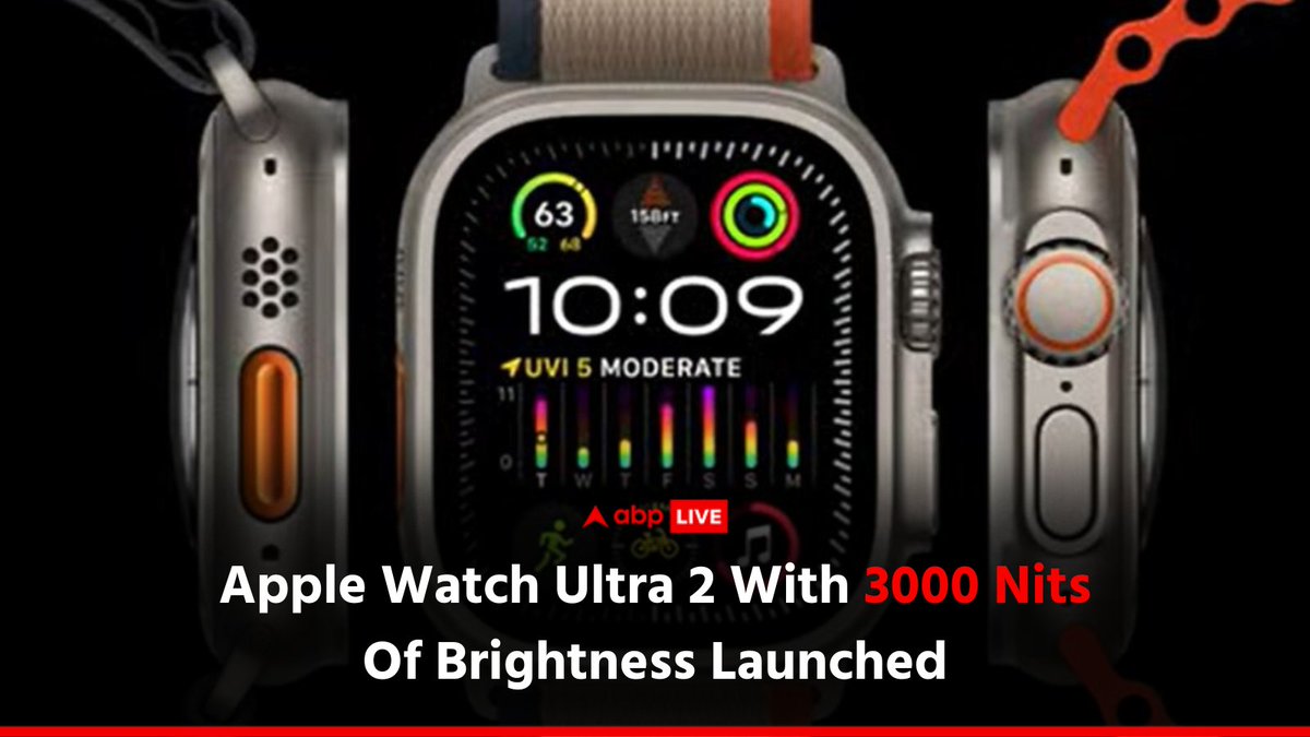 abplive's tweet photo. #AppleEvent | The Apple Watch Ultra 2 has the brightest display Apple has ever created, with 3000 nits of brightness.
Click on the 🔗 to know more: https://t.co/XyHtx0N2vL
#iPhone15 #Apple #TimCook #AppleEvent2023 #TechNews #Gagdets #iPhone15Series #ABPLiveTech https://t.co/6dMmcpGRzP