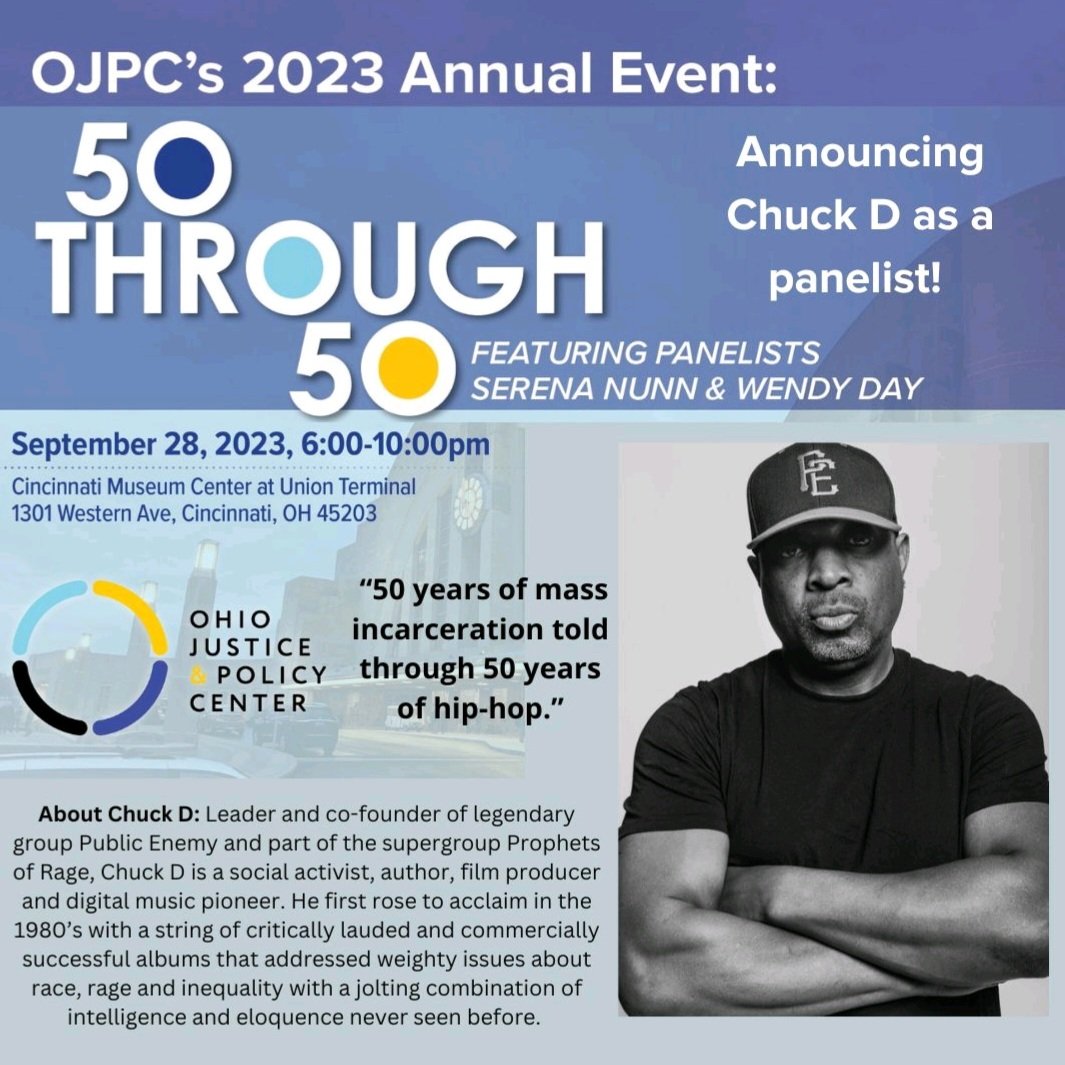 Ms_Toy_2U's tweet photo. We are excited to announce that @MrChuckD will be a panelist for our upcoming Annual Event! We'll explore the theme "50 through 50: 50 years of mass incarceration told through 50 years of hip-hop."Limited tickets https://t.co/jaqfulRBLb https://t.co/grGKZN6KFC