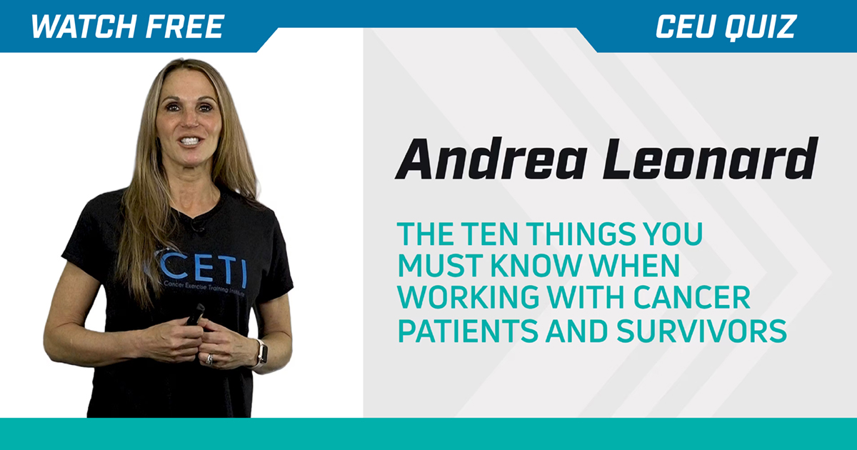 NSCA's tweet photo. Learn 10 considerations for cancer patients and survivors with Andrea Leonard, Founder of the @CancerExercise Training Institute.
Get her complex training equation, including onboarding, adaptations, and acute/chronic side effects.
WATCH FREE on #NSCATV: https://t.co/RFnmAztb9Y https://t.co/LO0qCRKu8e