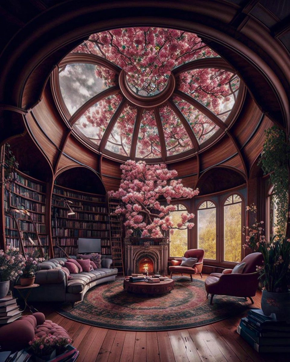 ValentyneDreams's tweet photo. Would it be just perfect to be reading in a library full of cherry blossoms? https://t.co/91cEr5YUXP
