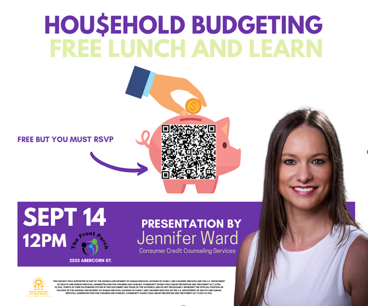 CCCS_Savannah's tweet photo. Join us via zoom to attend our FREE Household Budgeting Presentation this Thursday @ 12pm!
Let us provide you not only with valuable but also feed you during the process. You don't want to miss this amazing opportunity, Use the QR code to RSVP TODAY. https://t.co/Rfyu5IgVQS