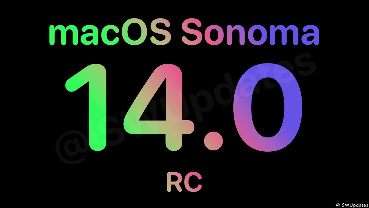 iSWUpdates's tweet image. macOS Sonoma 14.0 Release Candidate (23A339) has been released to registered developers and public beta testers. #macOS14 #macOS14RC