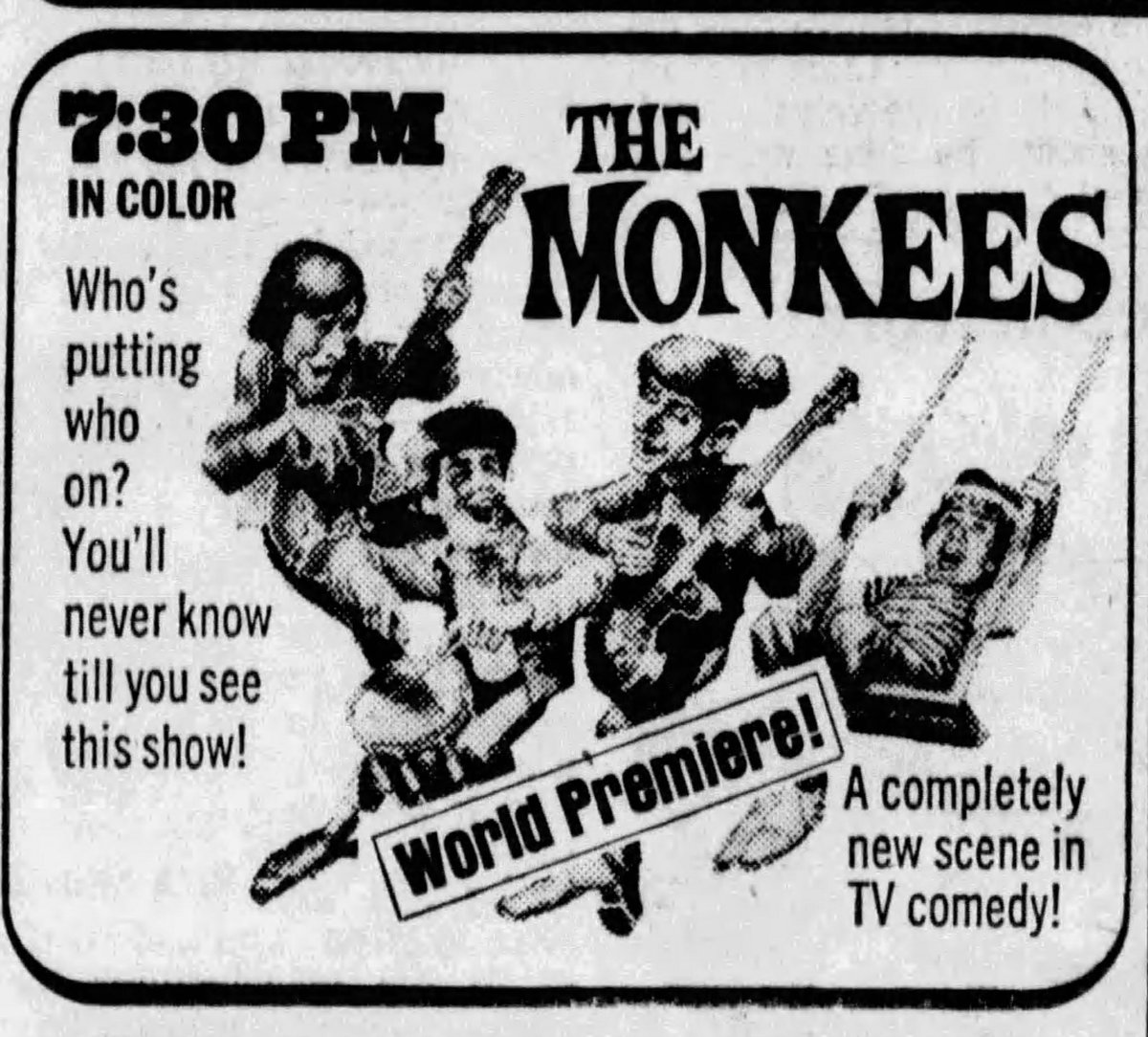 #OnThisDay in 1966, #TheMonkees TV series premiered on NBC! 📺 (And yesterday was the anniversary of Season Two's debut.) 

What's your favorite episode? 👀