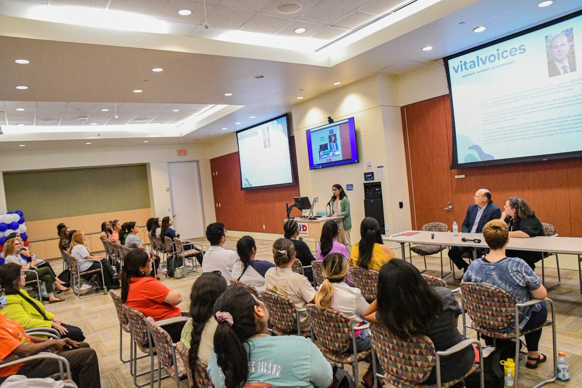 Jonschwartzuhd's tweet photo. vitalvoices presents​ UHD’s own Dr. Savani with guests Dr.  Gearing from the University of Houston, Ms. Battle from The Harris Center for Mental Health and IDD, and Dr. Cherian, live via zoom, from the National Institute of Mental Health and Neuro Sciences in India https://t.co/d4wZenj3Xg