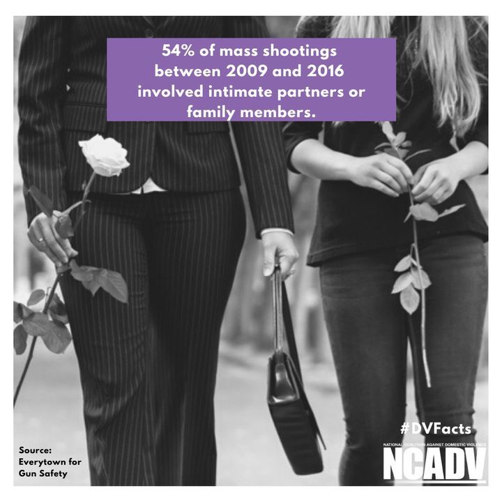 Between 2009 and 2016, more than half (54%) of mass shootings involved intimate partners or family members. #DVFacts #DisarmDV