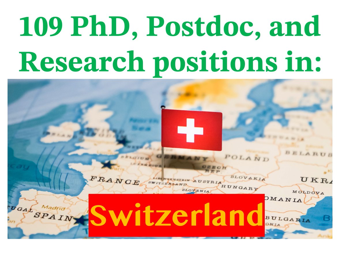 109 PhD, Postdoc, and Research positions to apply in Switzerland; owlindex.com/service-explor…

#owlindex #PhD #PhDposition #phdresearch #phdjobs #postdoc #postdocs #postdocjobs #postdoctoral #Research #researchpositions  #university #switzerland #switzerlandjobs #switzerlandphd