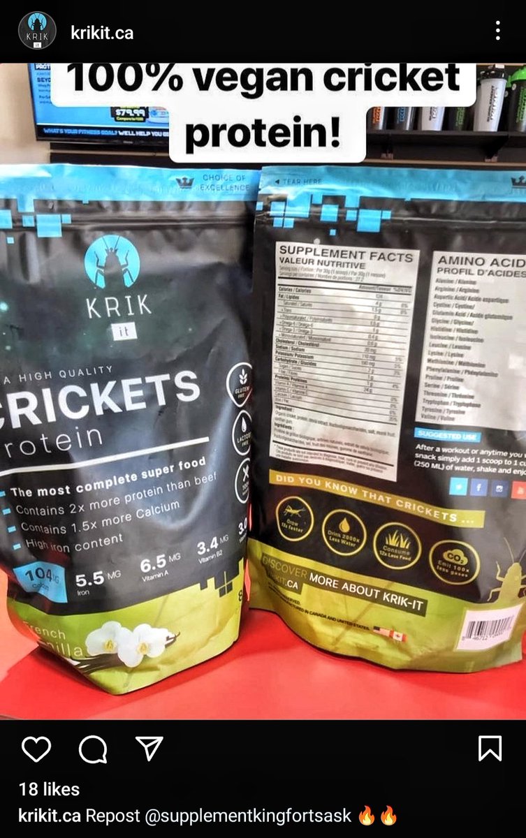 @LuisQue70758359 @brianlilley @JustinTrudeau When I managed a Supplement King, we had Cricket Protein powder! 

I've known about this forever 🫣