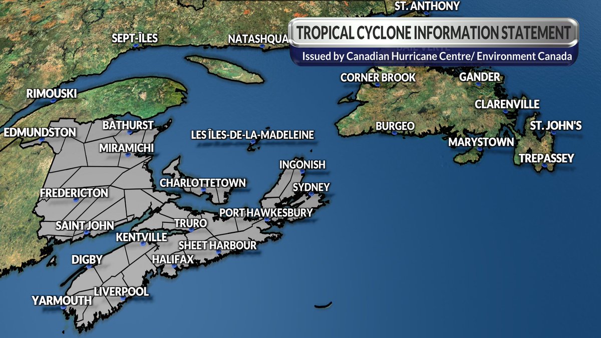 allistercanada's tweet image. NEW: @ECCC_CHC has issued a Tropical Cyclone Information Statement for Nova Scotia, New Brunswick, Prince Edward Island, and Îles-de-la-Madeleine. @chronicleherald @capebretonpost @PEIGuardian #NSwx #NBwx #PEwx #QCwx
