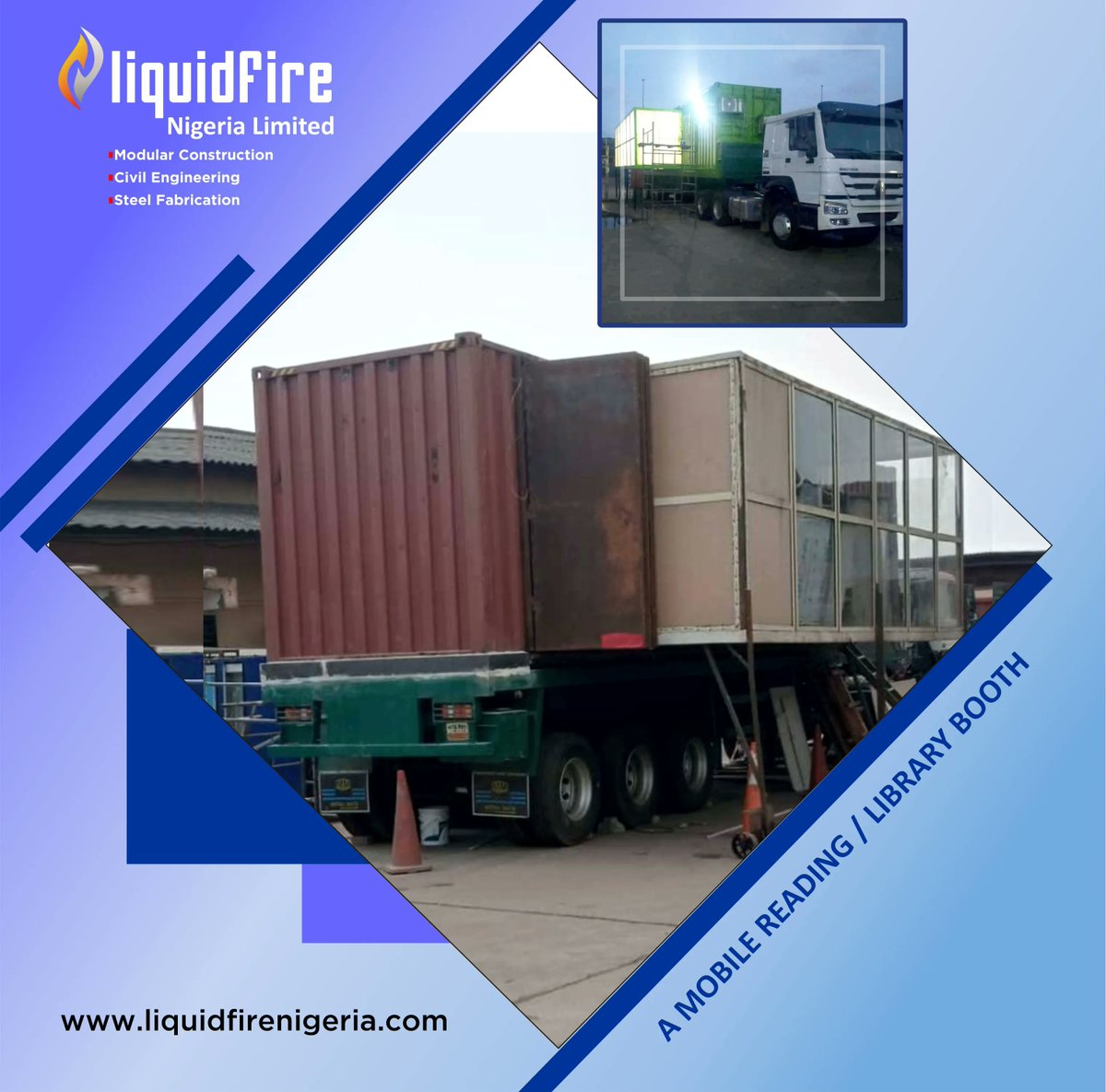 A successful construction of a mobile reading / library booth for our client 👍📚 

Partner with us today for your portable and/or custom-built building solutions, we are here to exceed your expectations!
#ModularSolutions #SustainableConstruction #EngineeringExcellence
